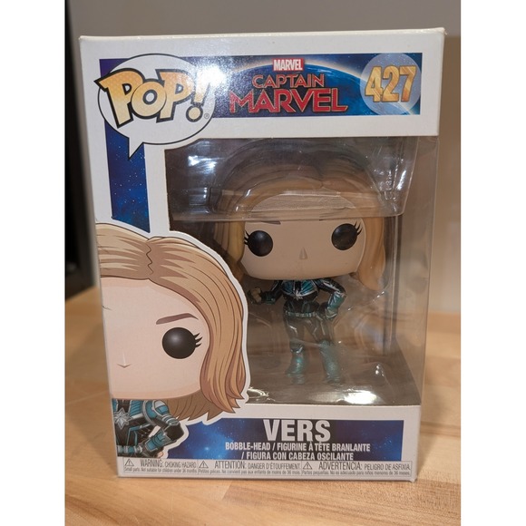 Marvel Captain Marvel Vers #427 Bobble-Head Funko Pop! Vinyl Figure E1 - Picture 1 of 2